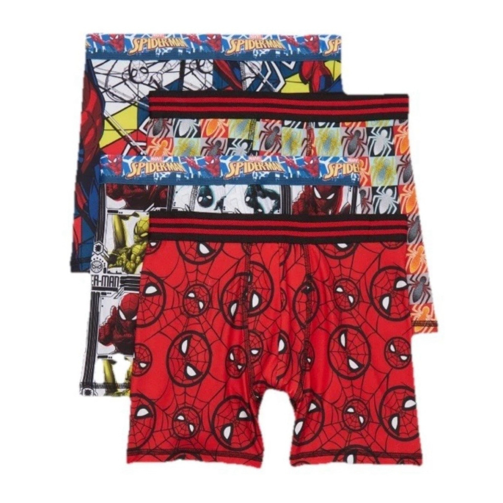 Marvel Boys 4-Pack Spiderman Athletic Stretch Underwear Boxer Briefs Small 6-7